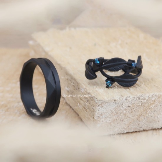Cincin Kawin Tunangan Perak  Finishing Black - FB00006