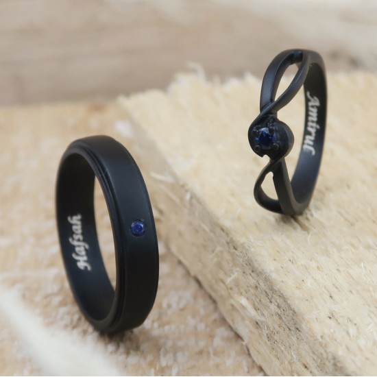 Cincin Kawin Tunangan Perak  Finishing Black - FB00001