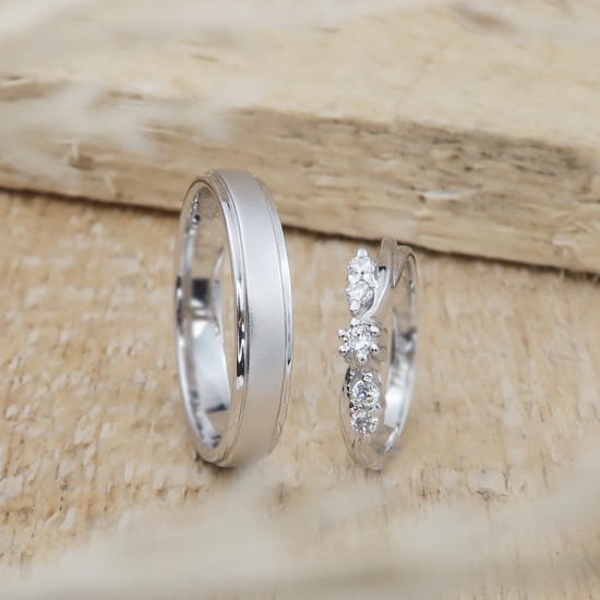 Cincin Kawin Tunangan Emas & Palladium - EPD00017