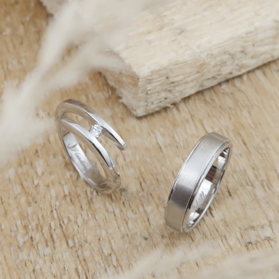 Cincin Kawin Tunangan Emas & Palladium - EPD00018