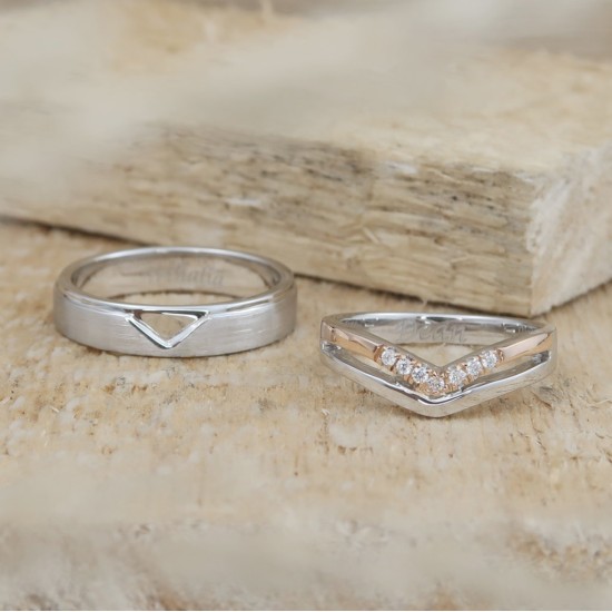 Cincin Kawin Tunangan Emas & Palladium Finishing Rose Gold  - EPDRS00002