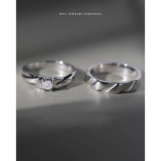 Cincin Kawin Tunangan Emas & Palladium - EPD00002