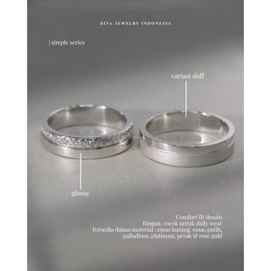 Cincin Kawin Tunangan Emas & Palladium  - EPD00003