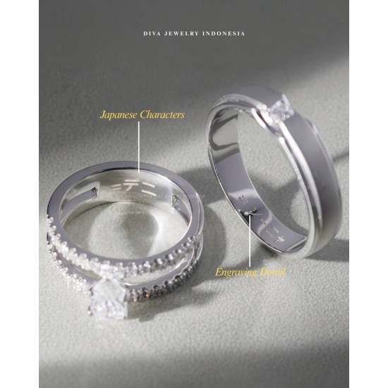 Cincin Kawin Tunangan Emas & Palladium - EPD00009